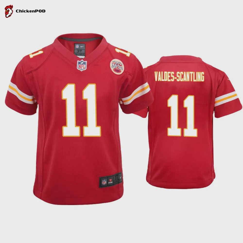 Marquez Valdes-Scantling 11 Kansas City Chiefs Youth Game Jersey – Red Jersey