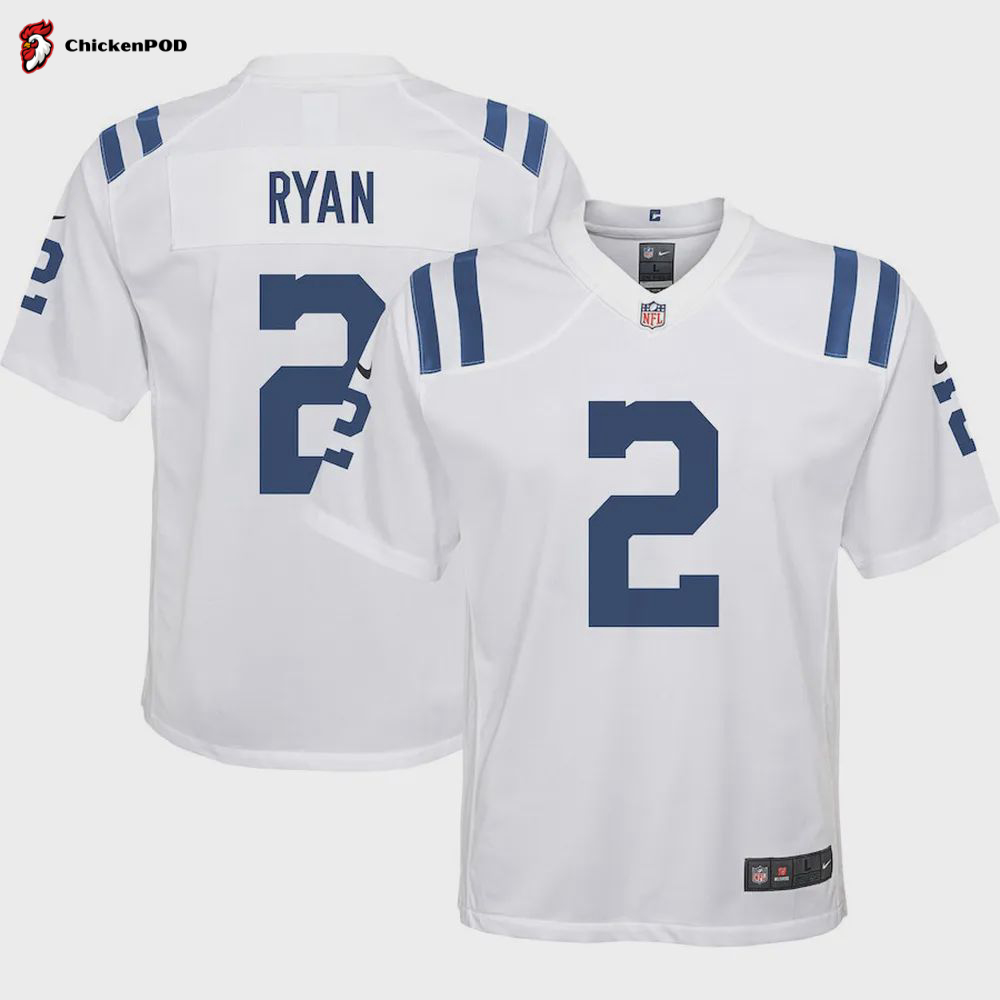 Matt Ryan 2 Indianapolis Colts Youth Away Game Jersey – White