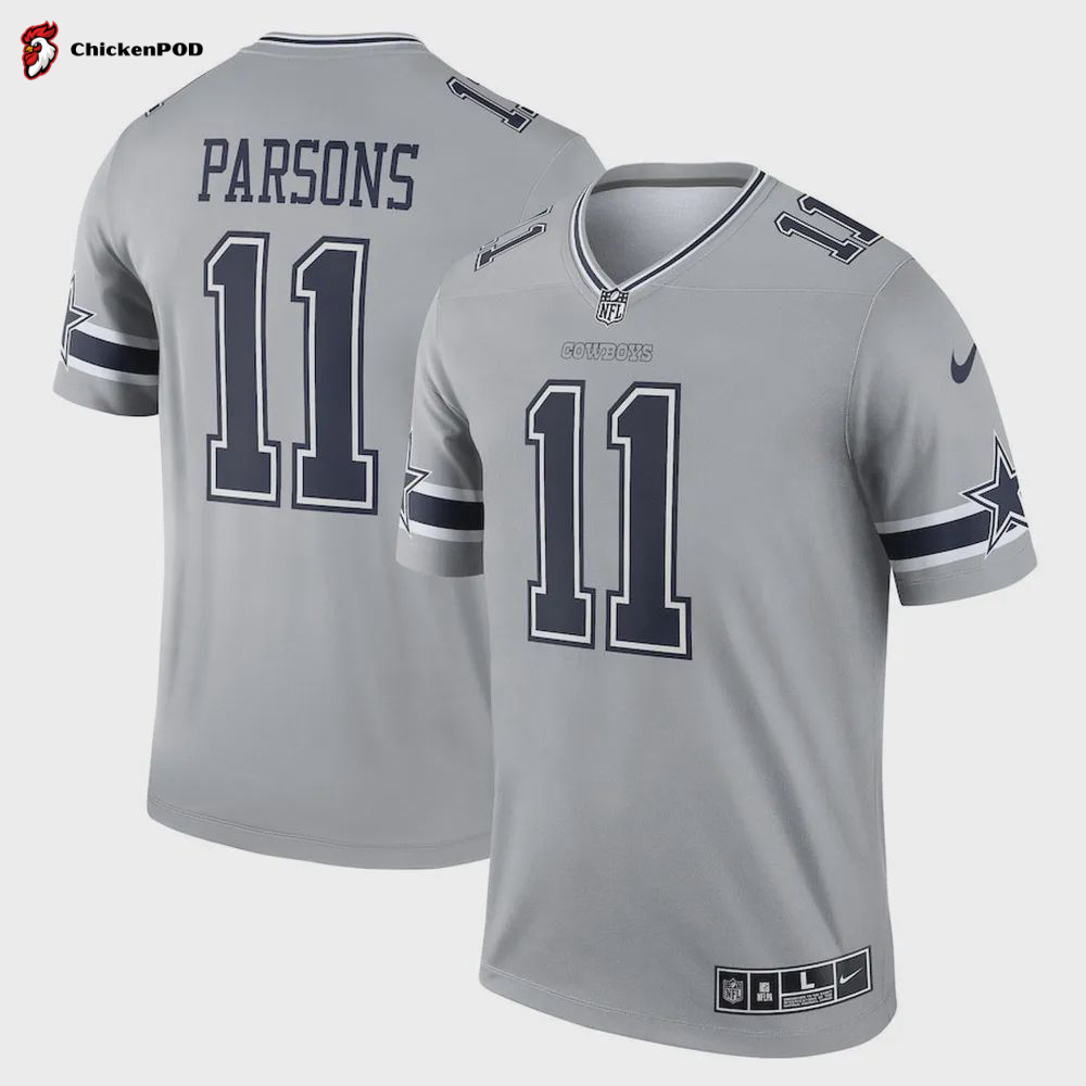 Micah Parsons 11 Dallas Cowboys Inverted Legend Player Jersey – Gray