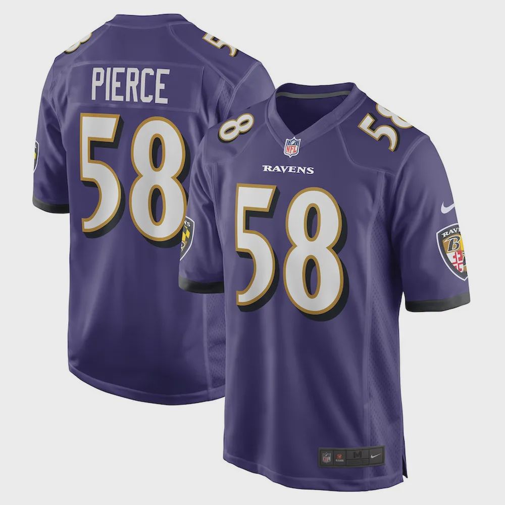 Michael Pierce 58 Baltimore Ravens Game Jersey – Purple