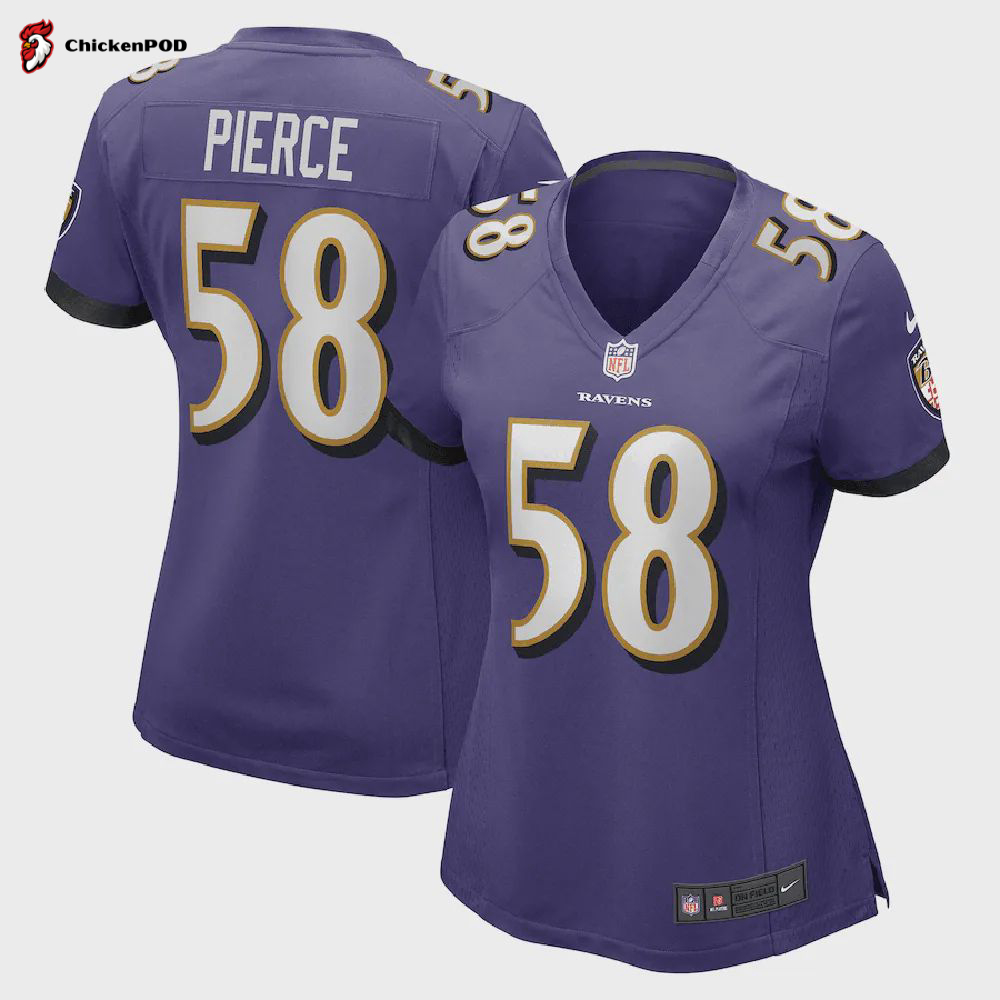 Michael Pierce 58 Baltimore Ravens Women’s Player Game Jersey – Purple