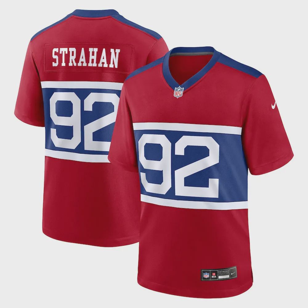 Michael Strahan 92 New York Giants Alternate Player Game Jersey – Century Red