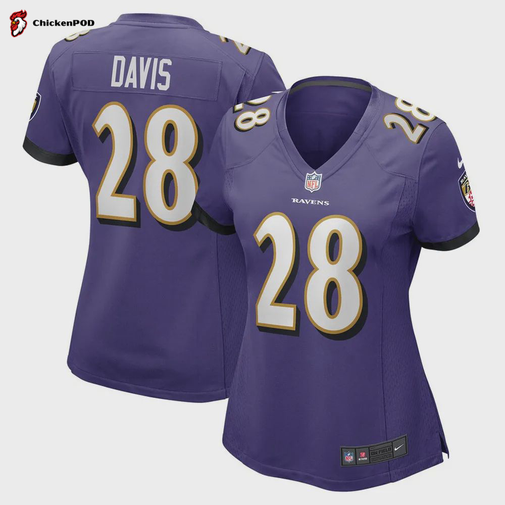 Mike Davis Baltimore Ravens Women’s Player Game Jersey – Purple