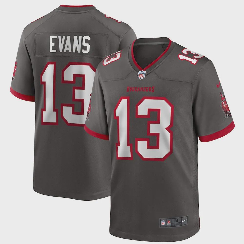 Mike Evans 13 Tampa Bay Buccaneers Alternate Game Jersey – Pewter