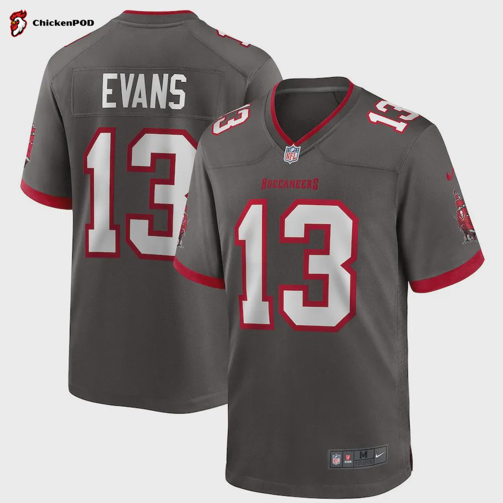 Mike Evans 13 Tampa Bay Buccaneers Alternate Game Jersey – Pewter