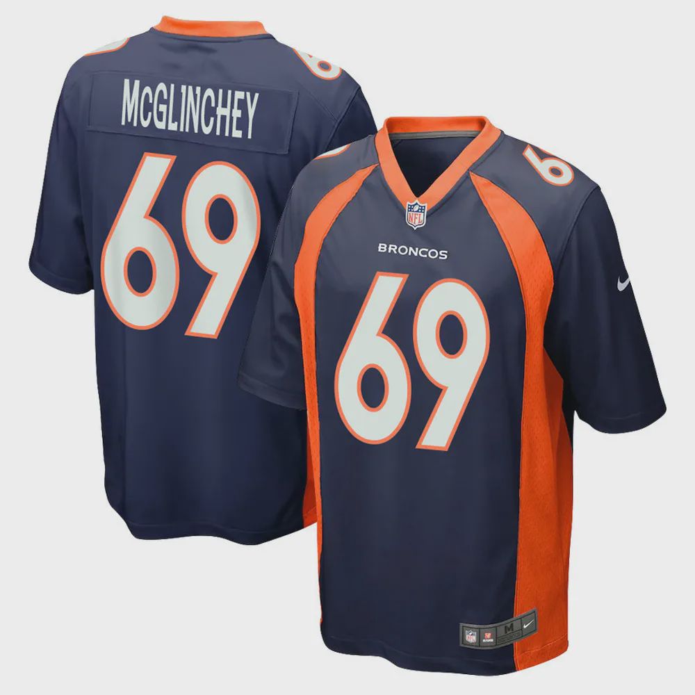 Mike McGlinchey 69 Denver Broncos Men Alternate Game Jersey – Navy