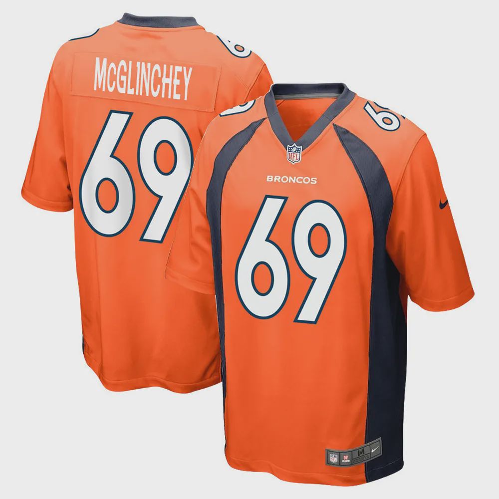 Mike McGlinchey 69 Denver Broncos Men Game Jersey – Orange