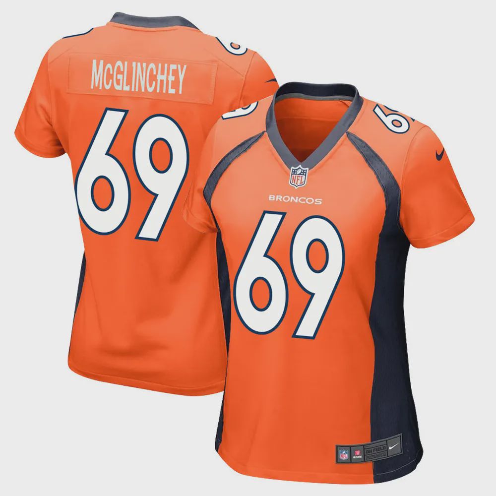 Mike McGlinchey 69 Denver Broncos Women Game Jersey – Orange