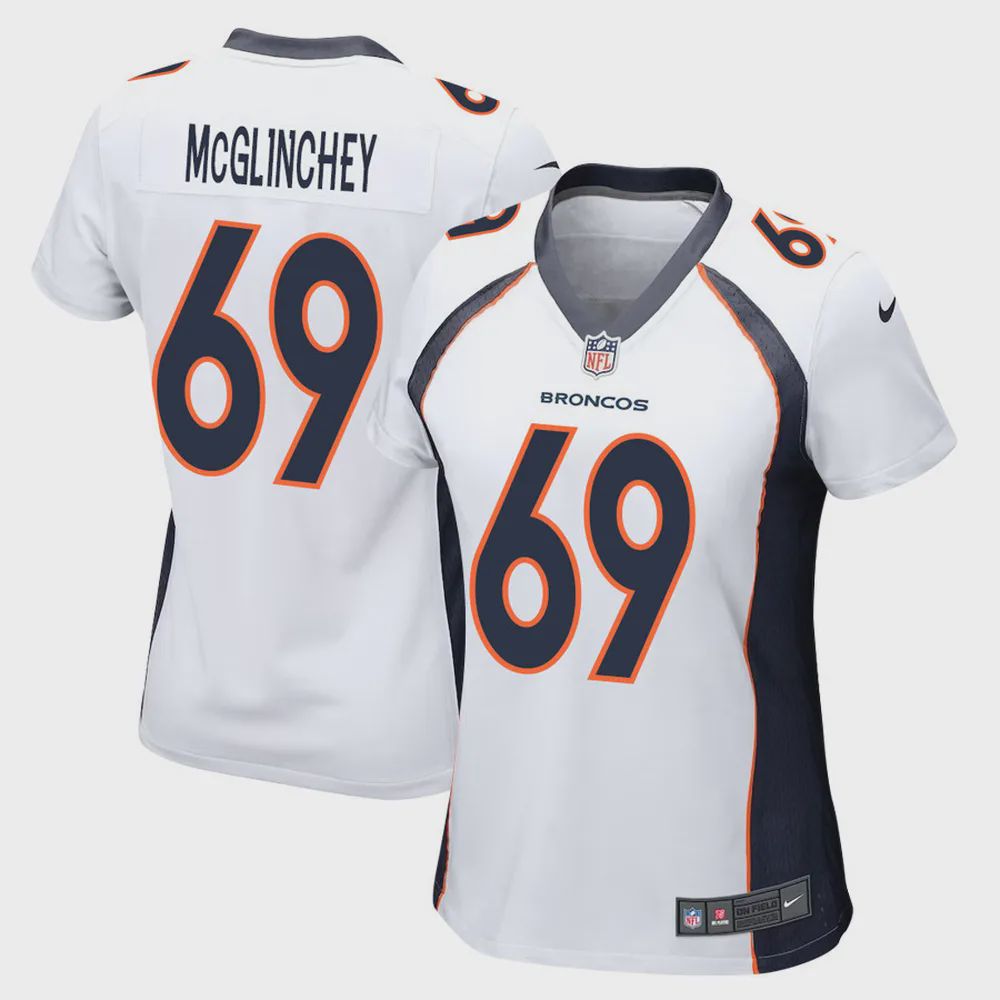 Mike McGlinchey 69 Denver Broncos Women Game Jersey – White