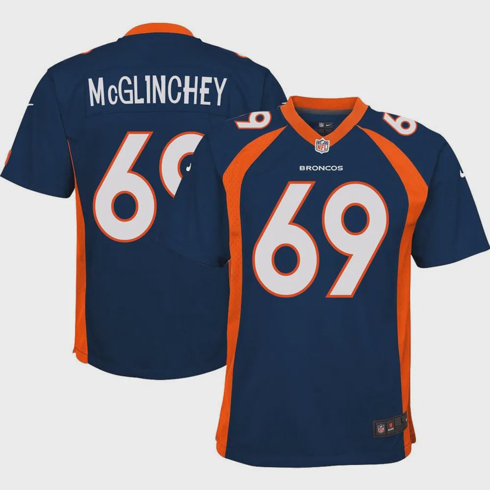 Mike McGlinchey 69 Denver Broncos Youth Alternate Game Jersey – Navy