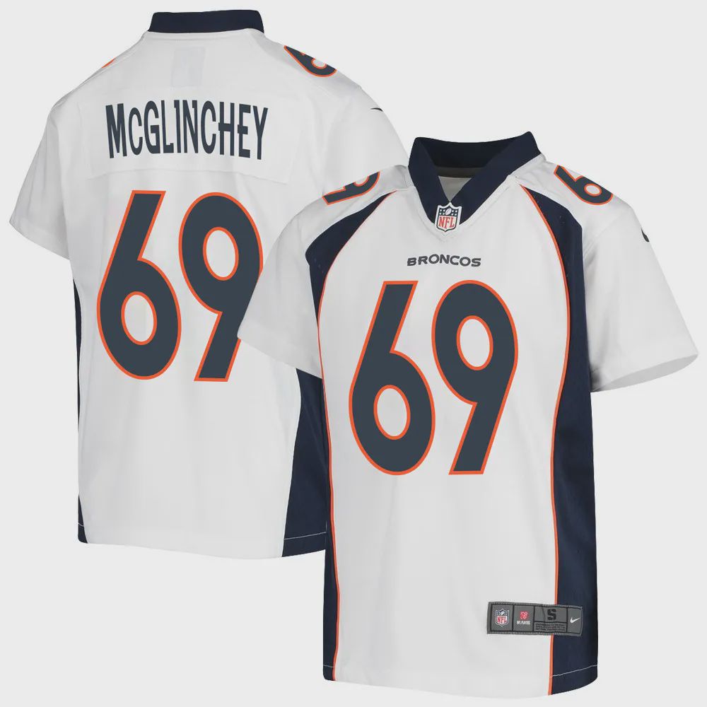 Mike McGlinchey 69 Denver Broncos Youth Game Jersey – White