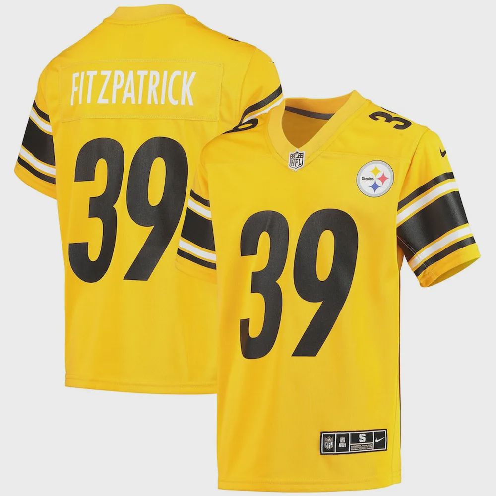 Minkah Fitzpatrick 39 Pittsburgh Steelers YOUTH Inverted Team Game Jersey – Gold