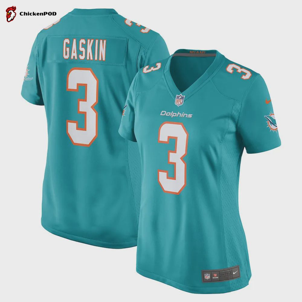 Myles Gaskin Miami Dolphins Women’s Game Player Jersey – Aqua