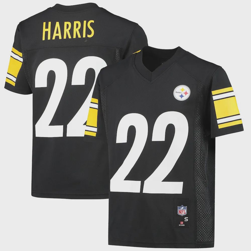 Najee Harris 22 Pittsburgh Steelers YOUTH Game Jersey – Black