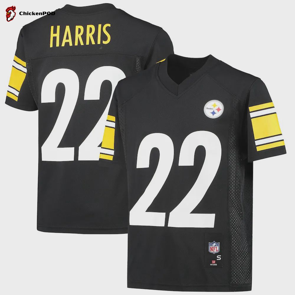 Najee Harris 22 Pittsburgh Steelers YOUTH Game Jersey – Black