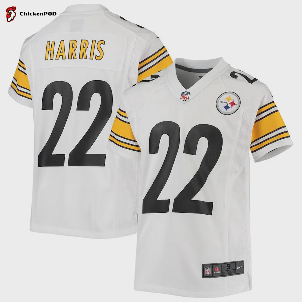 Najee Harris 22 Pittsburgh Steelers YOUTH Game Jersey – White