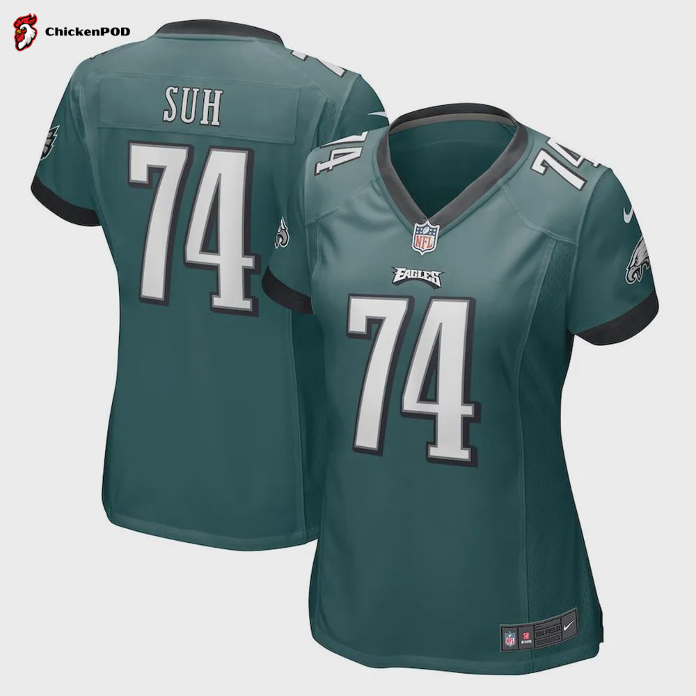 Ndamukong Suh 74 Philadelphia Eagles Women’s Game Player Jersey – Midnight Green