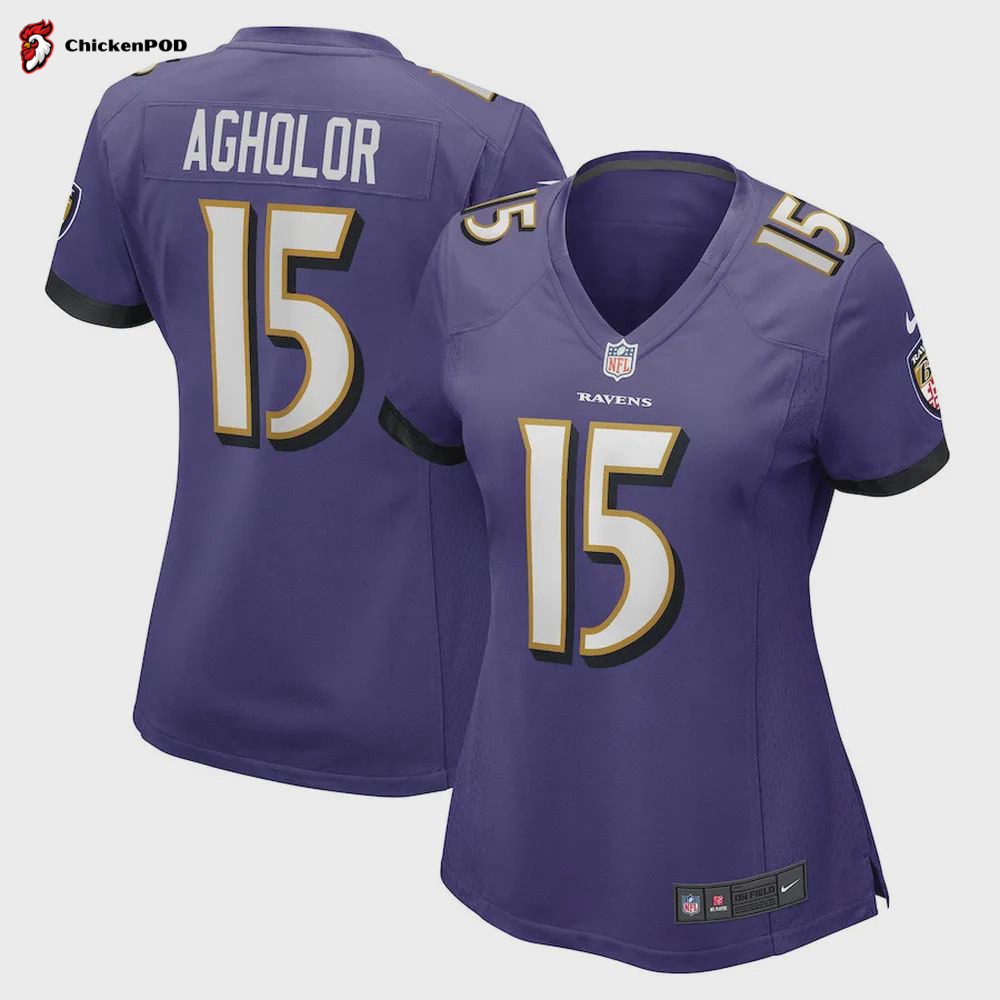 Nelson Agholor 15 Baltimore Ravens Women’s Game Jersey – Purple