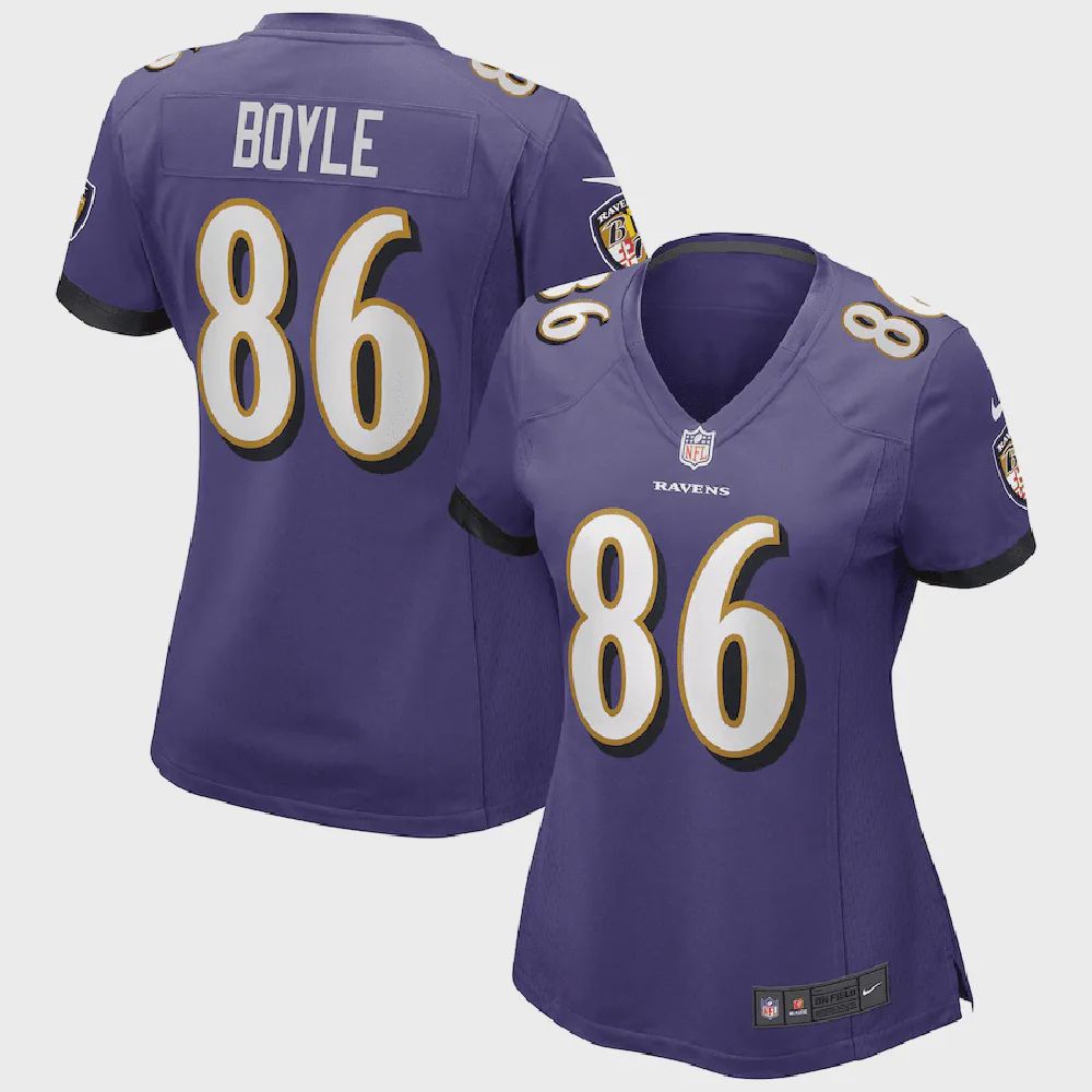 Nick Boyle 86 Baltimore Ravens Women’s Game Jersey – Purple