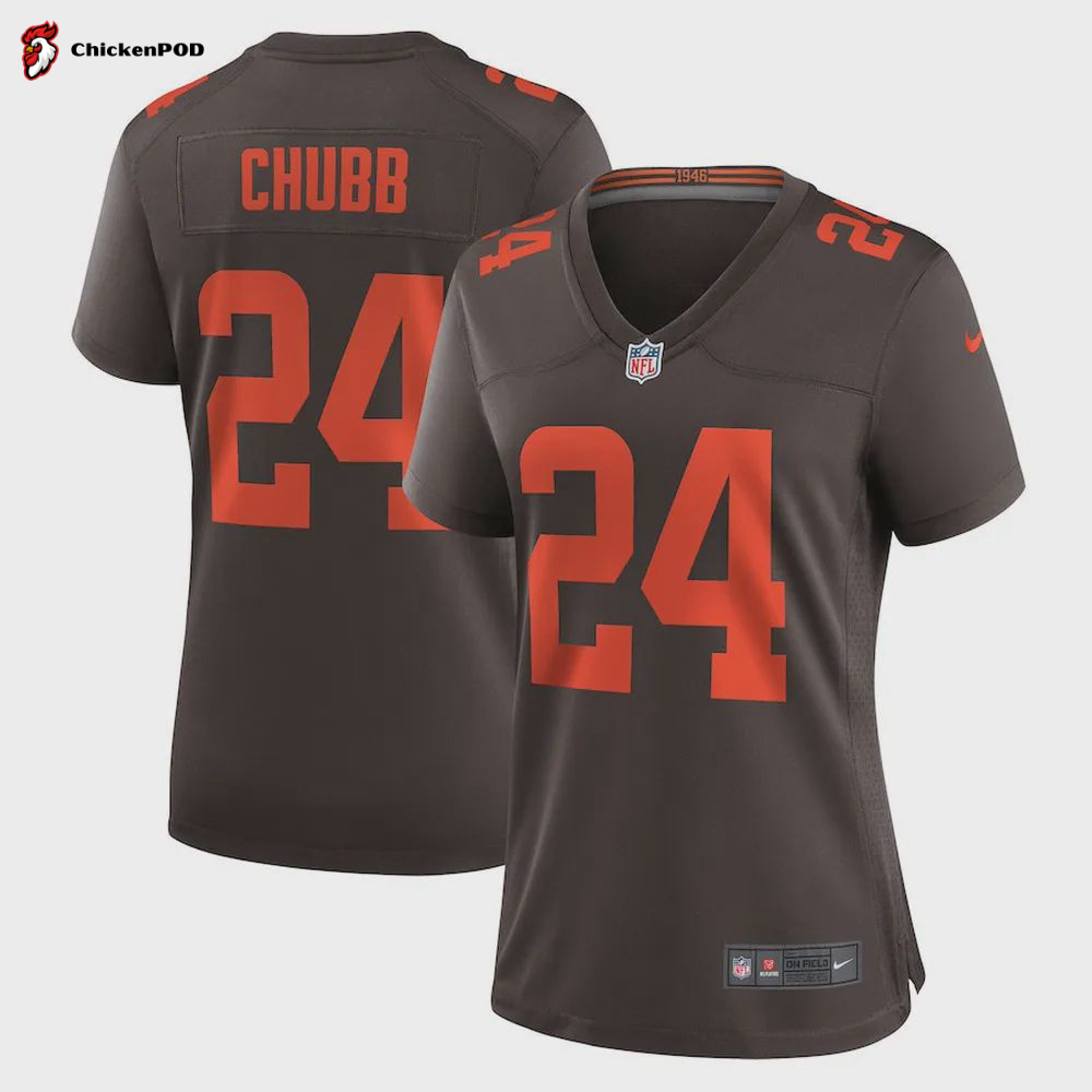 Nick Chubb 24 Cleveland Browns Atmosphere Fashion Game Jersey – Gray