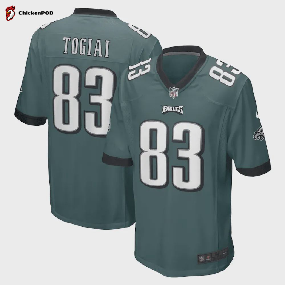 Noah Togiai Philadelphia Eagles Women’s Game Player Jersey – Midnight Green