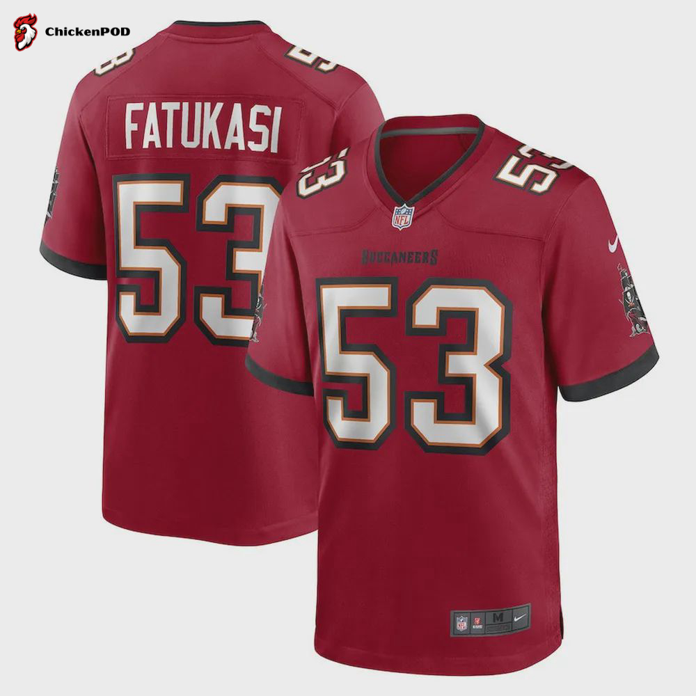 Olakunle Fatukasi Tampa Bay Buccaneers Game Player Jersey – Red