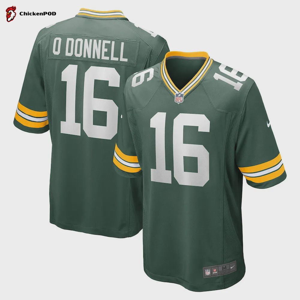 Pat O’Donnell 16 Green Bay Packers Game Player Jersey – Green