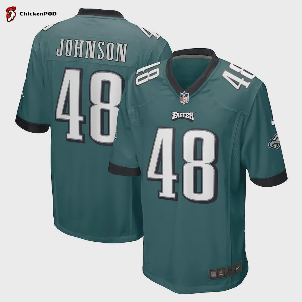 Patrick Johnson 48 Philadelphia Eagles Game Player Jersey – Midnight Green