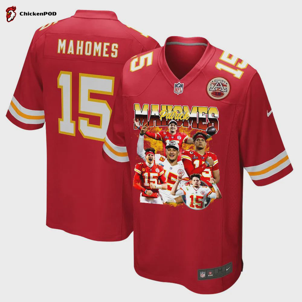 Patrick Mahomes 15 Kansas City Chiefs Arm of Gold Game Jersey – Men, Red