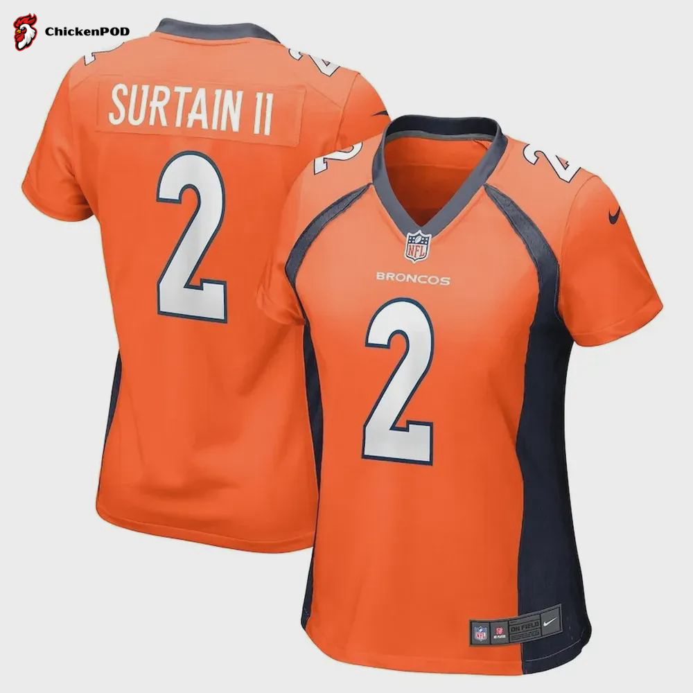 Patrick Surtain II 2 Denver Broncos Home Game Player Jersey – Navy