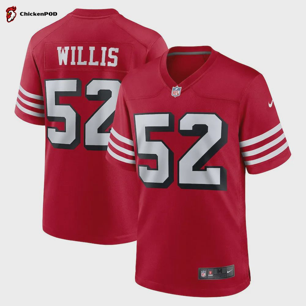 Patrick Willis 52 San Francisco 49ers Retired Alternate Game Jersey – Scarlet