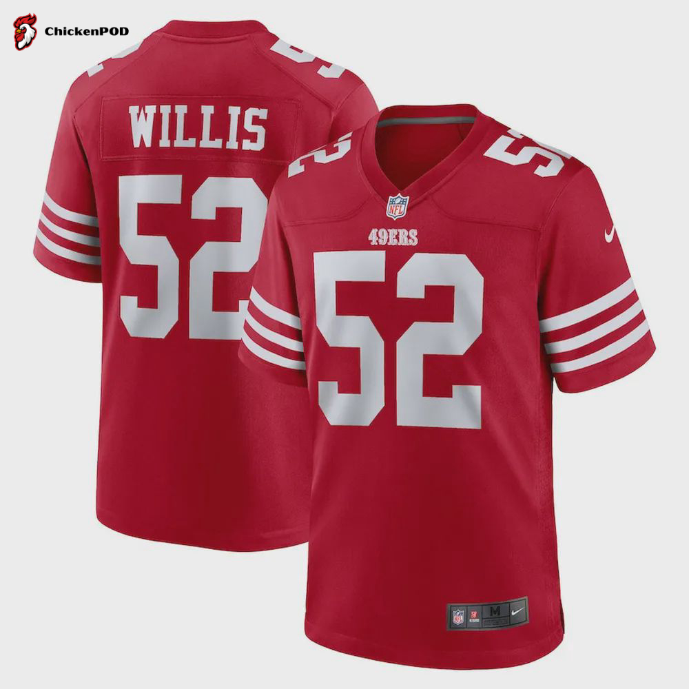 Patrick Willis 52 San Francisco 49ers Retired Player Team Game Jersey – Scarlet