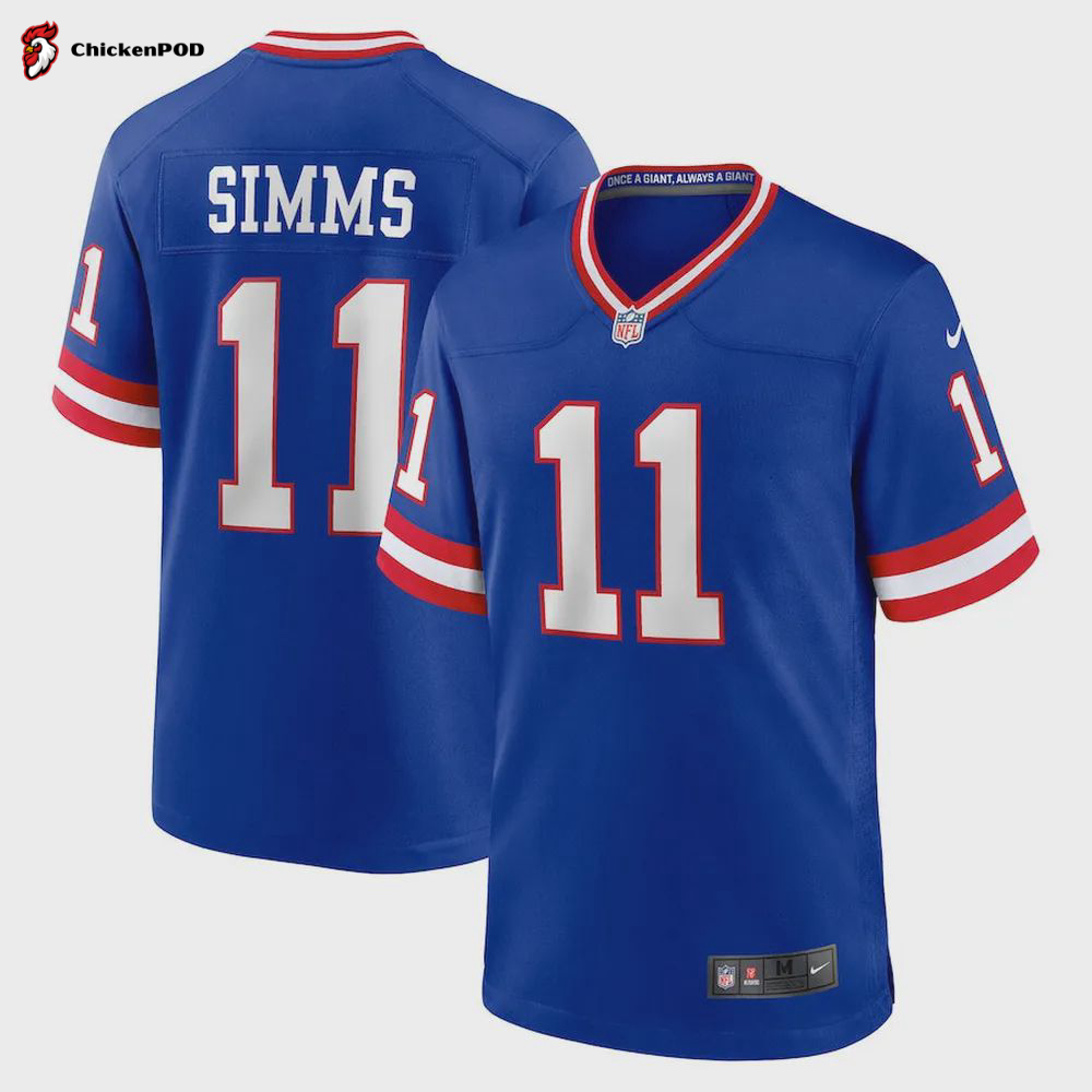 Phil Simms New York Giants Classic Retired Player Game Jersey – Royal