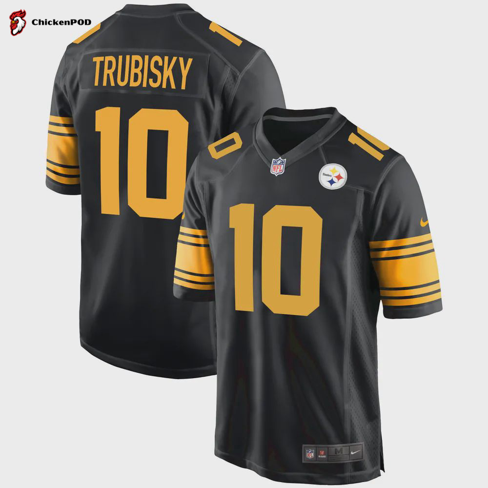 Pittsburgh Steelers Mitchell Trubisky 10 Alternate Game Player Jersey – Black Jersey