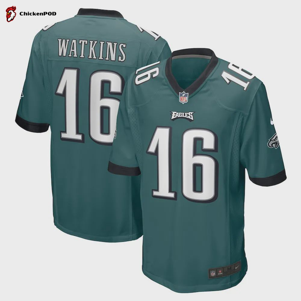 Quez Watkins 16 Philadelphia Eagles Player Jersey – Midnight Green