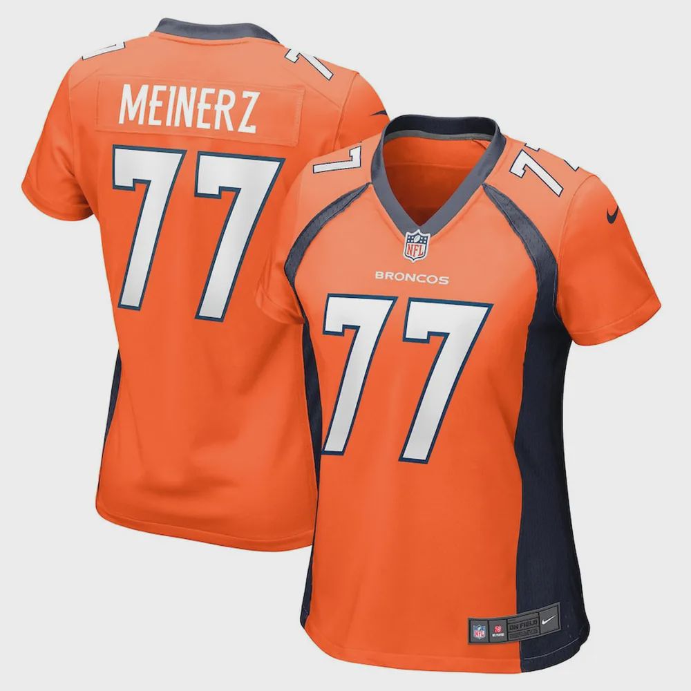 Quinn Meinerz 77 Denver Broncos Women’s Game Jersey – Orange