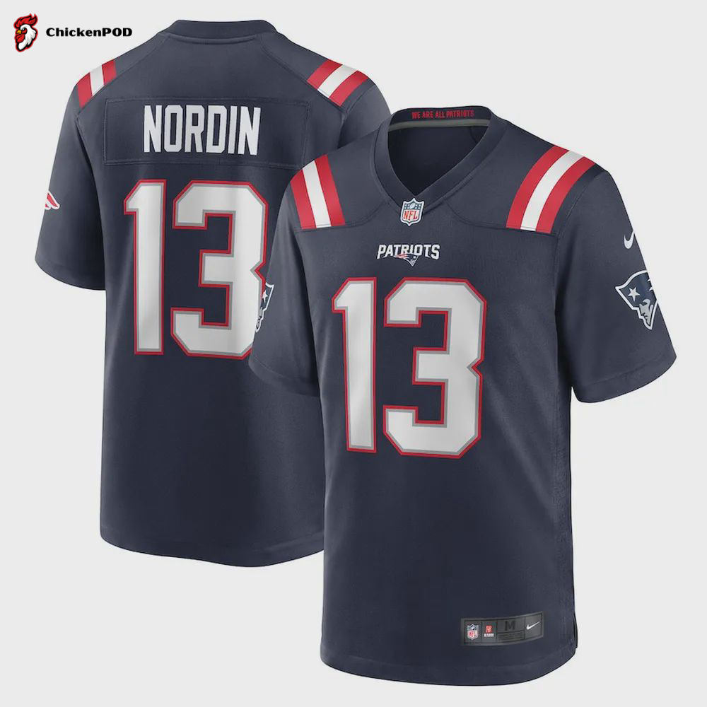 Quinn Nordin New England Patriots Game Player Jersey – Navy