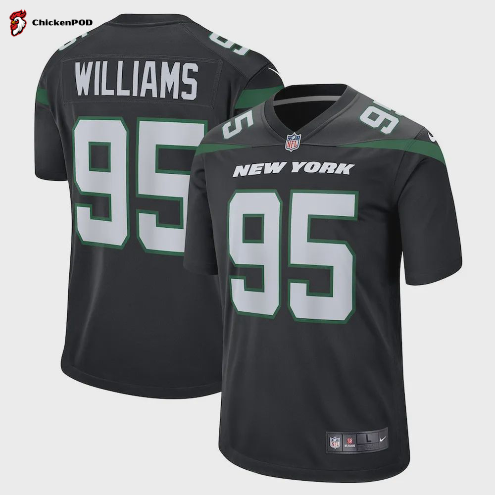 Quinnen Williams 95 New York Jets Alternate Game Player Jersey – Stealth Black