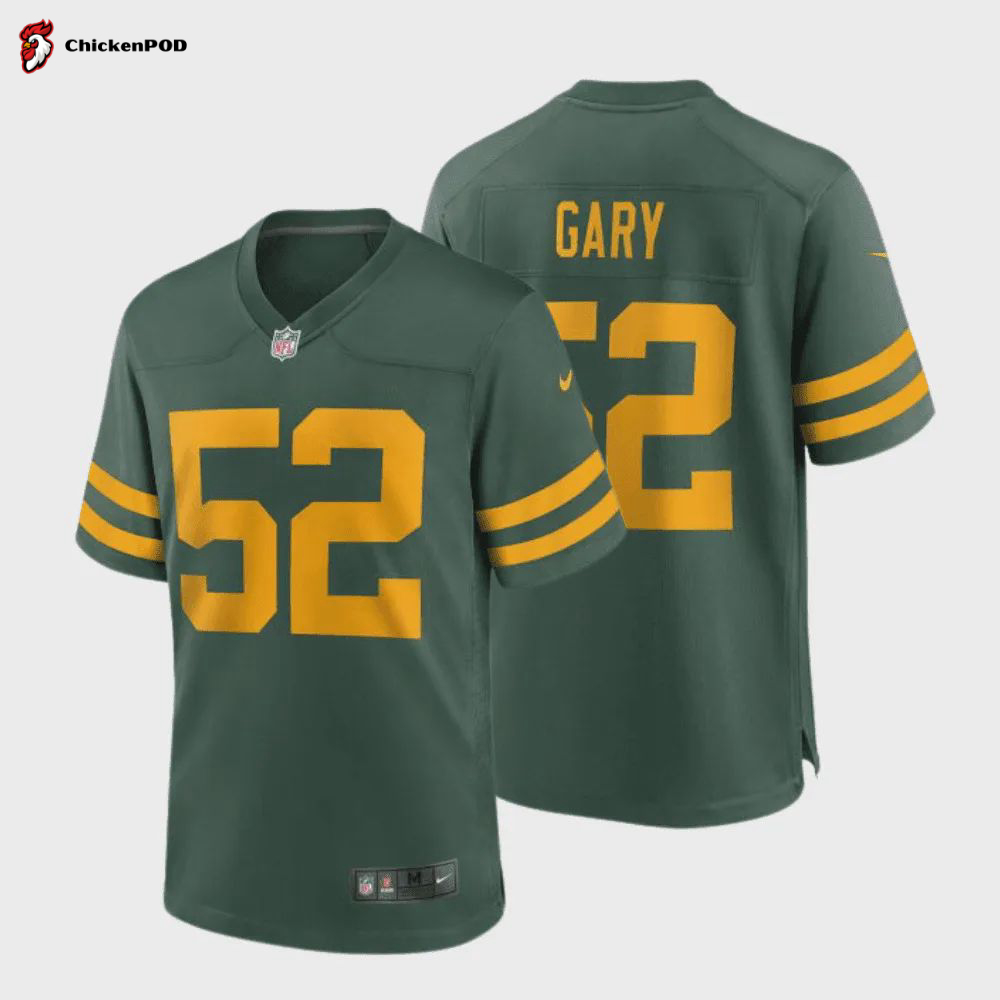 Rashan Gary 52 Green Bay Packers 50s Classic Men Game Jersey – Green & Gold