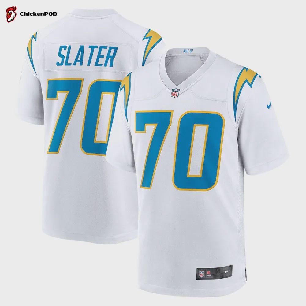 Rashawn Slater 70 Los Angeles Chargers Game Jersey – White