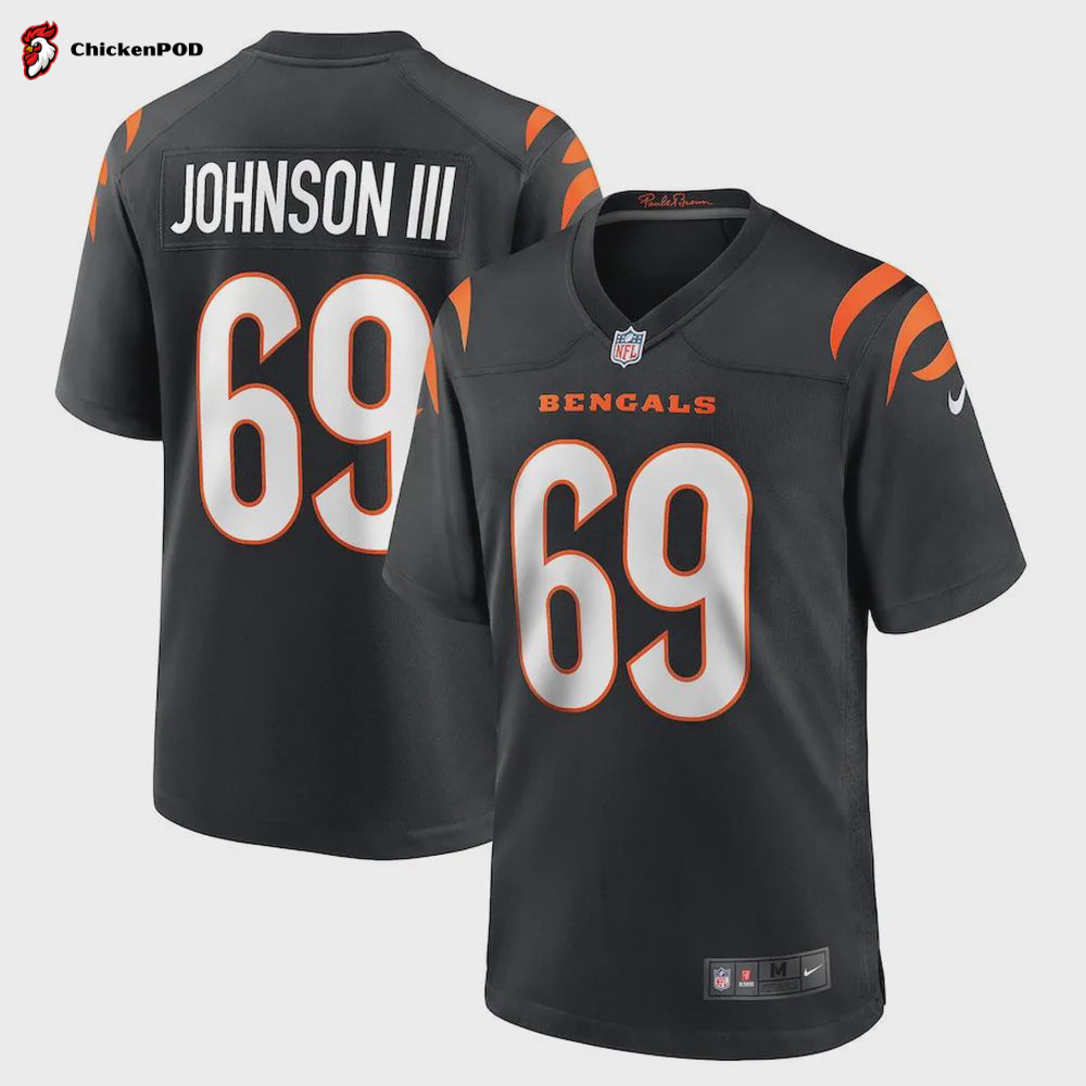 Raymond Johnson III Cincinnati Bengals Game Player Jersey – Black