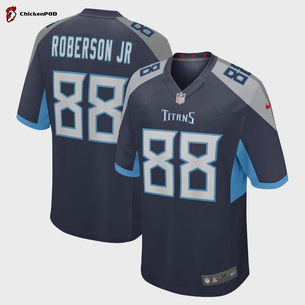 Reggie Roberson Jr. 88 Tennessee Titans Home Game Player Jersey – Navy