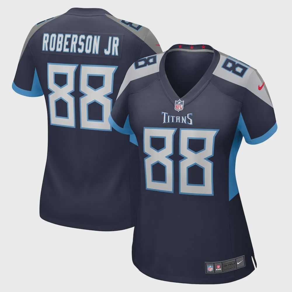 Reggie Roberson Jr. 88 Tennessee Titans Women’s Home Game Player Jersey – Navy