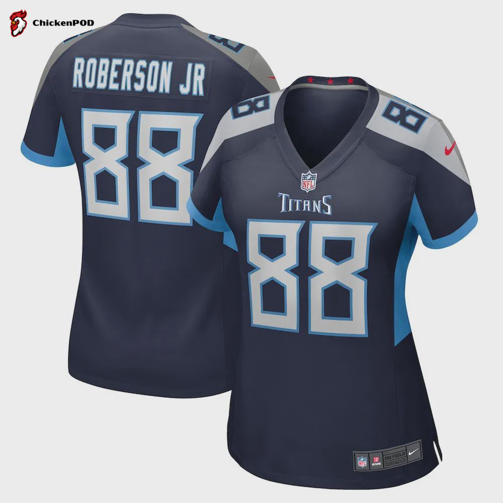 Reggie Roberson Jr. 88 Tennessee Titans Women’s Home Game Player Jersey – Navy