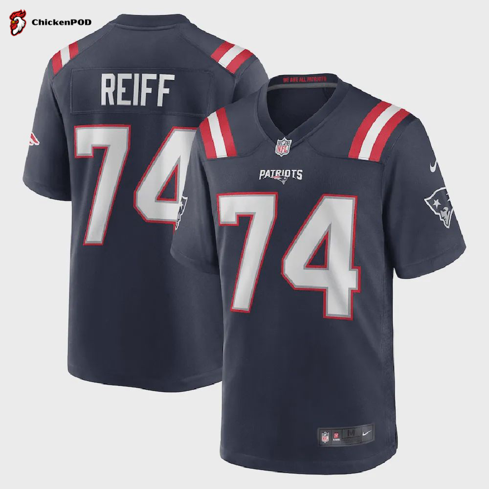 Riley Reiff 74 New England Patriots Game Jersey – Navy