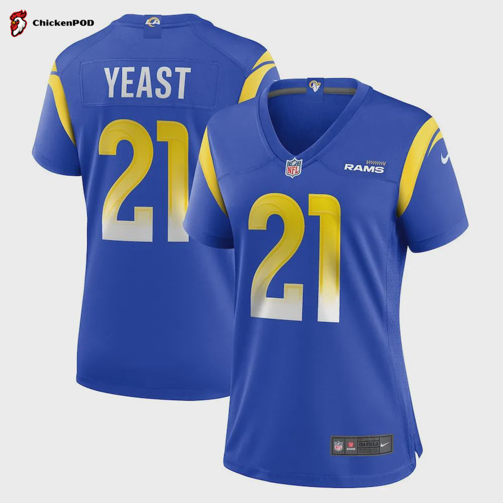 Russ Yeast Los Angeles Rams Game Player Jersey – Royal