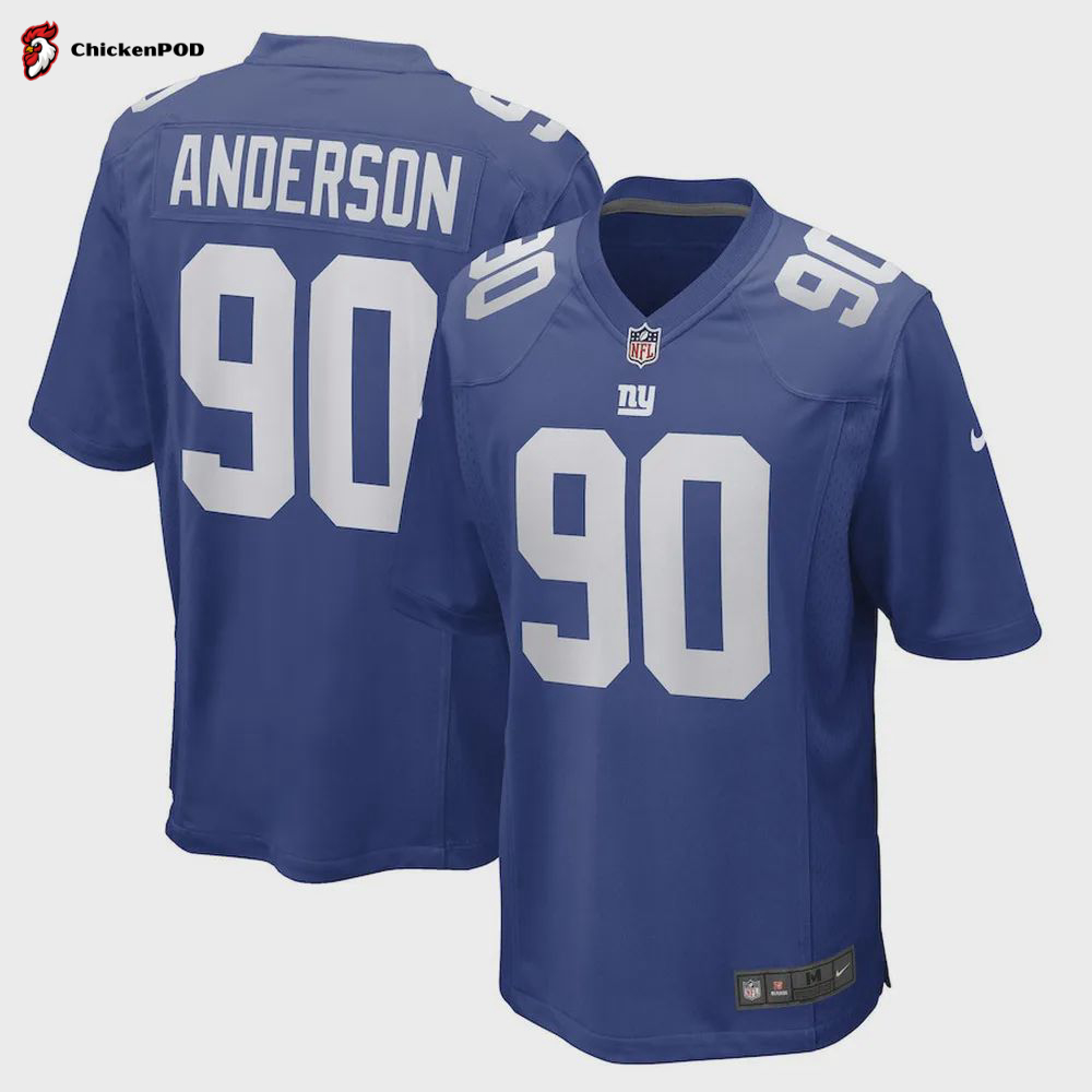 Ryder Anderson New York Giants Game Player Jersey – Royal