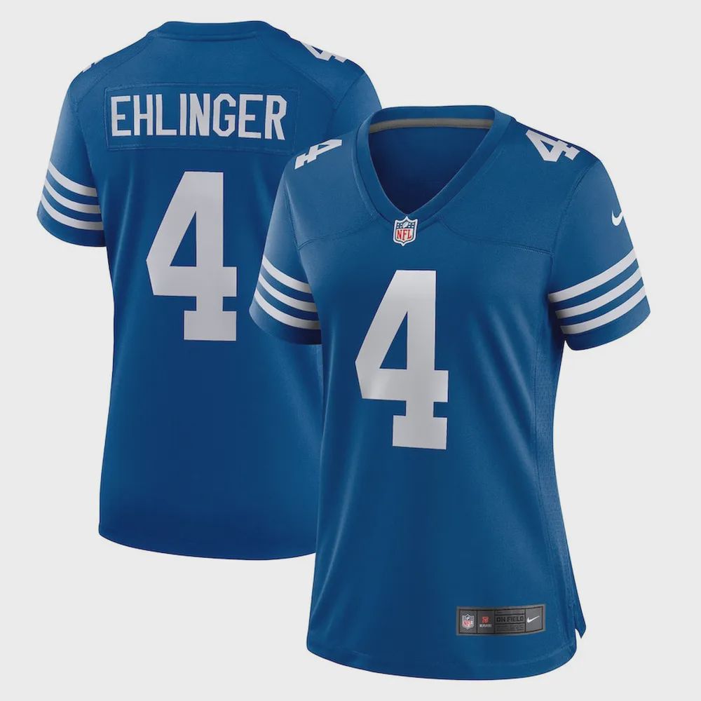 Sam Ehlinger 4 Indianapolis Colts Women’s Game Player Jersey – Blue