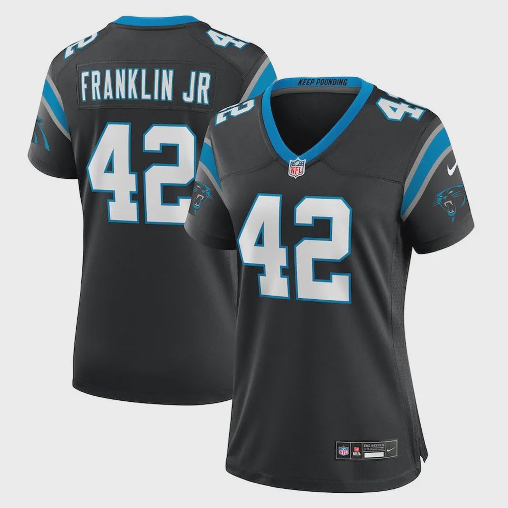 Sam Franklin Jr. 42 Carolina Panthers Women’s Team Game Jersey – Black