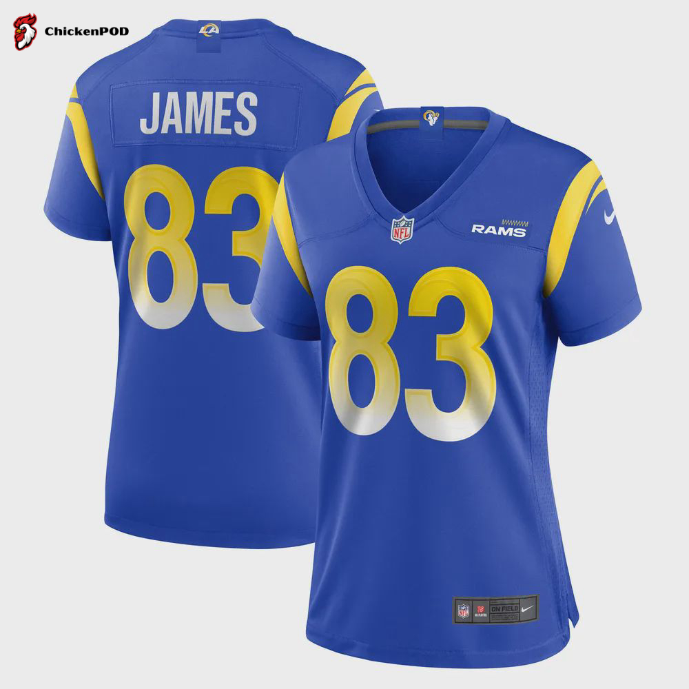 Sam James 83 Los Angeles Rams Women’s Home Game Jersey – Royal